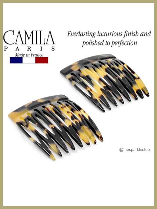 Small Parisian French Hair Side Combs Handmade Cellulose Acetate Strong Hold main image 4